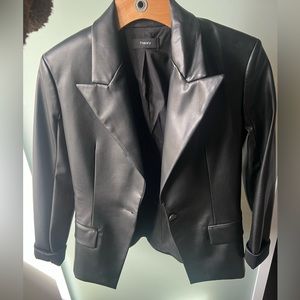 Tailored Vegan Leather Blazer. Like new !